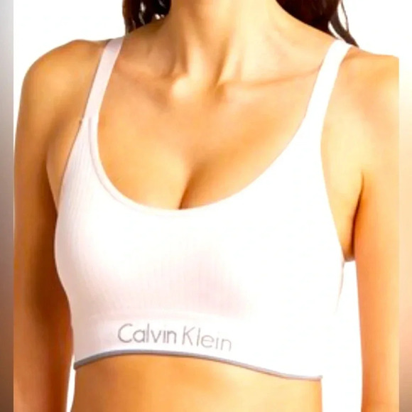 CALVIN KLEIN PINK SPORT RIBBED SEANLESS BRA ADJUSTABLE STRAPS SIZE M - Picture 1 of 12